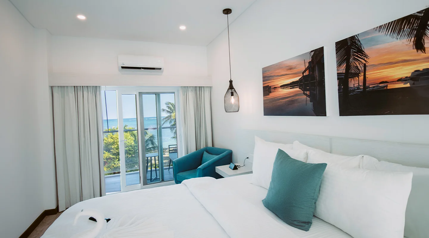 Ocean view king room at The Watermark Belize Hotel in San Pedro Ambergris Caye